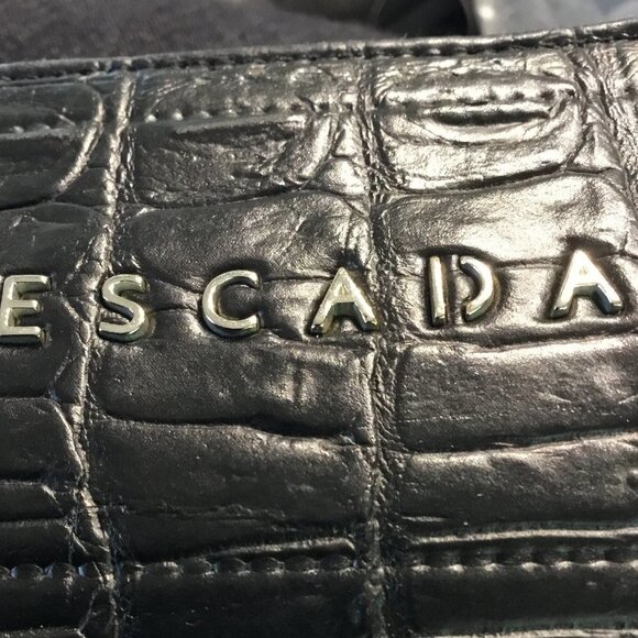 Escada Blue/Black Midrise Straight Leg Jeans - Picture 3 of 5